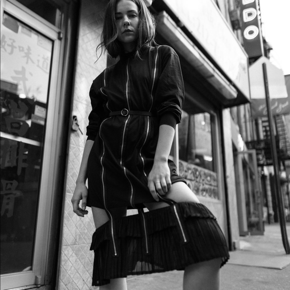 Zipper dress with pleats and cut outs - Picture 3 of 6